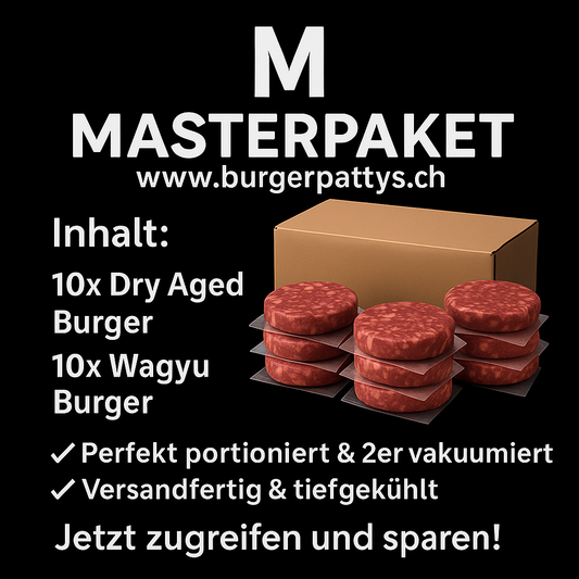 M Masterpaket 20 StückPremium Pattys im Mix (2 Sorten)
